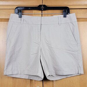 NWT LOFT Outlet Tan 100% Cotton Mid Rise 6" Shorts - 6